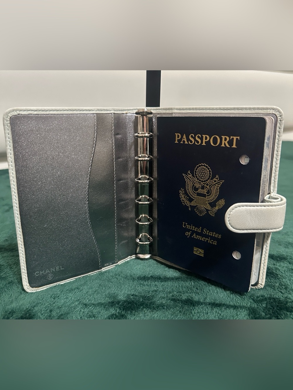 CHANEL Off-White Quilted Leather Agenda